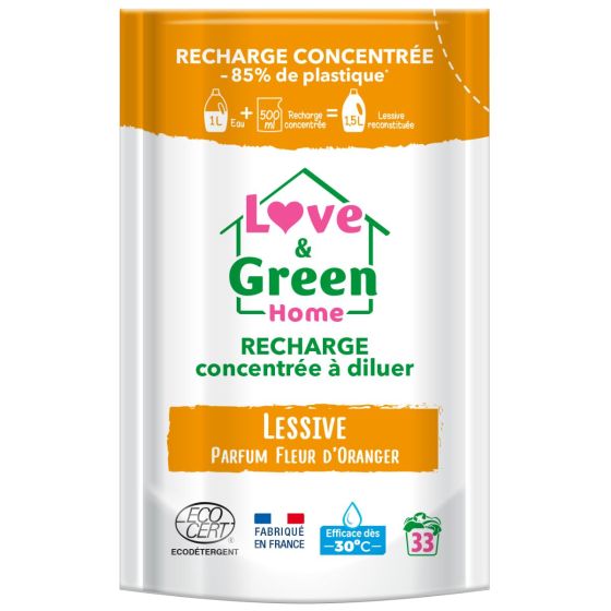 Love and Green Ecological Laundry Detergent Orange Blossom Scent - 1.5L Love and Green