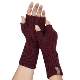 Fun2BeMum Women's Merino Wool Mittens - Burgundy (Cherry)