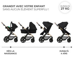 Kinderkraft MOOV 2 EVA Travel System 3in1 - Black