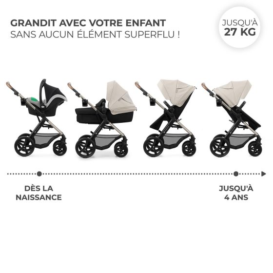 Kinderkraft MOOV 2 EVA Poussette Trio - Système de voyage citadin de la naissance Kinderkraft