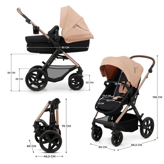 Kinderkraft MOOV 2 EVA Poussette Trio - Système de voyage citadin de la naissance Kinderkraft