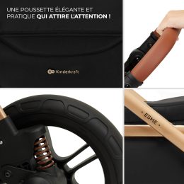 KinderKraft ESME PRO Poussette multifonctionnelle 3en1 - Noir