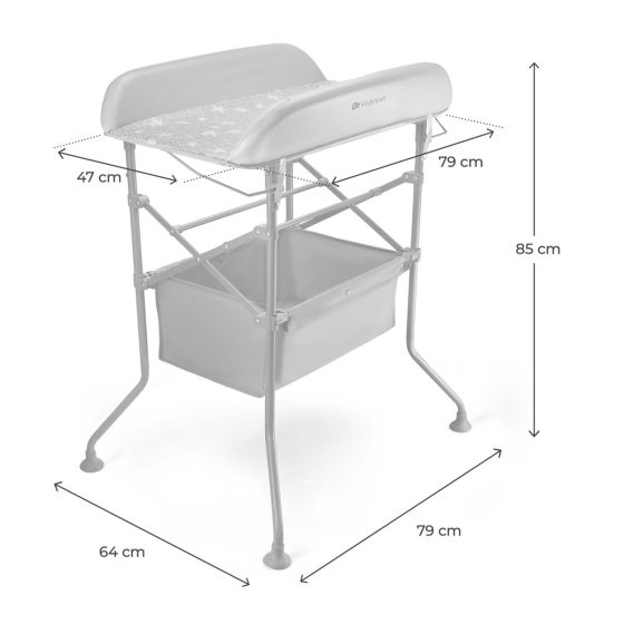 Bathtub with Changing table on frame