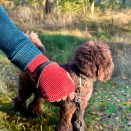 MaM ManyMonths Natural Woollies Long Fingerless Mittens - Red Canyon