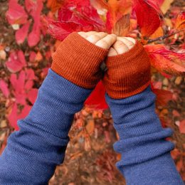 MaM ManyMonths Natural Woollies Long Fingerless Mittens - Rich Amber