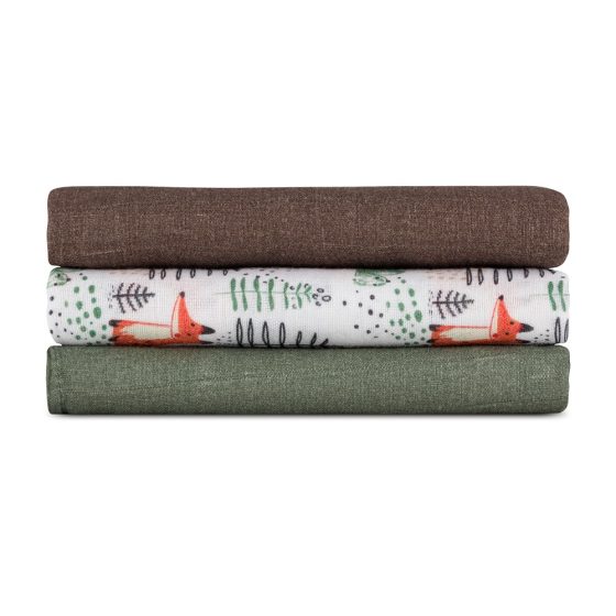 Petite&Mars - Moussy -Set of 3  Bamboo muslin swaddles