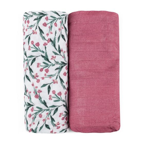 Petite&Mars - Misty-Set of 2 Bamboo muslin swaddles 120x120