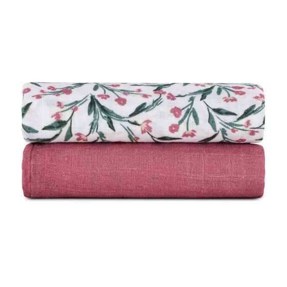 Petite&Mars - Misty-Set of 2 Bamboo muslin swaddles 120x120