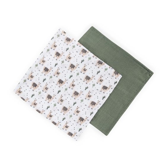 Petite&Mars - Misty-Set of 2 Bamboo muslin swaddles 120x120
