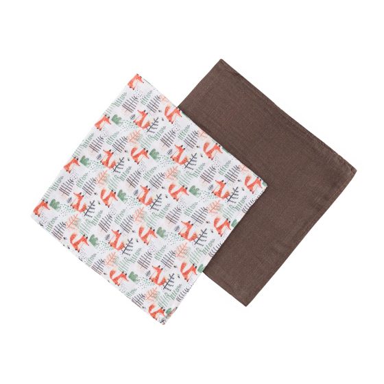 Petite&Mars - Misty-Set of 2 Bamboo muslin swaddles 120x120