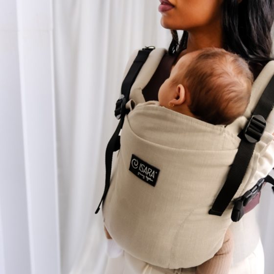Isara The One Sandstone Linen - porte-bébé en lin
