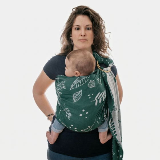 Naturioù Ring Sling Botanie Émeraude - écharpe de portage sans noeud