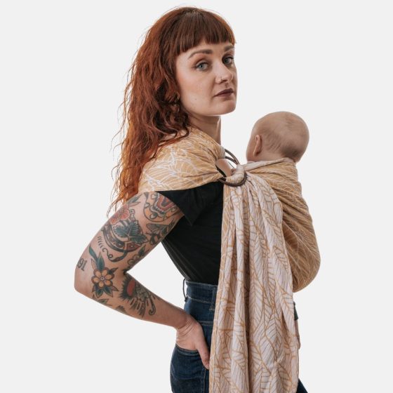 Naturioù Ring Sling Millefeuilles Ocre - écharpe de portage sans noeud