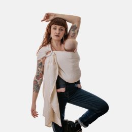Naturioù Ring Sling Gaufré Écru - écharpe de portage sans noeud