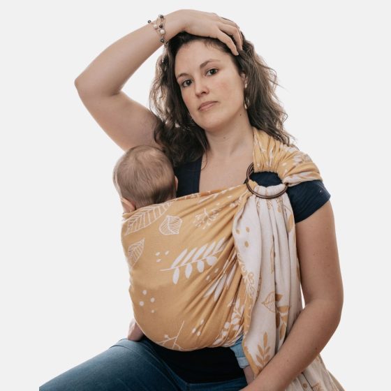 Naturioù Ring Sling Botanie Ocre - écharpe de portage sans noeud
