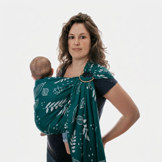 Naturioù Ring Sling Botanie Émeraude - écharpe de portage sans noeud