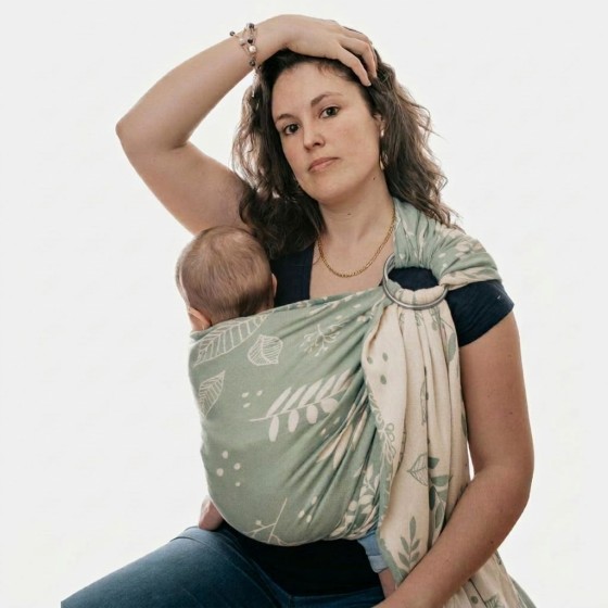 Naturioù Ring Sling Botanie Amande - écharpe de portage sans noeud