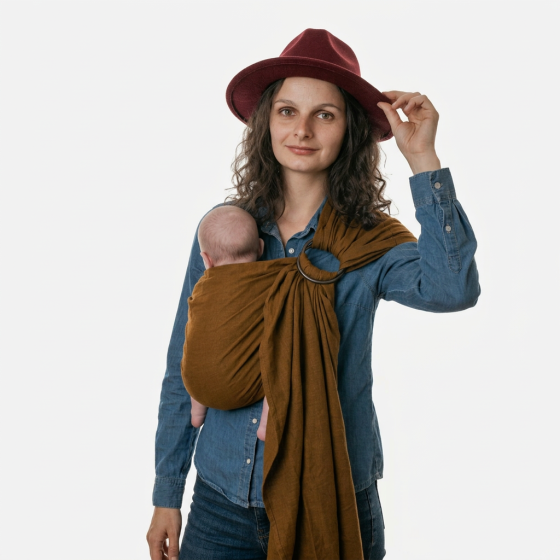 Naturioù Simply Sling Caramel - écharpe de portage sans noeud Naturiou