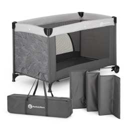 Petite&Mars - Nyja - Travel Cot - Urban Jungle Charcoal