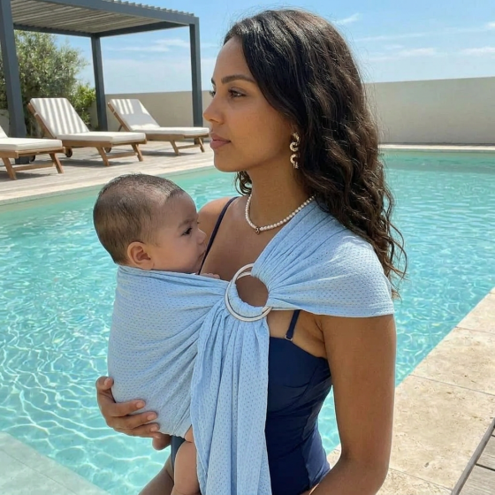 Naturioù R'Sling Blue Pastel - Ring Sling en Mesh