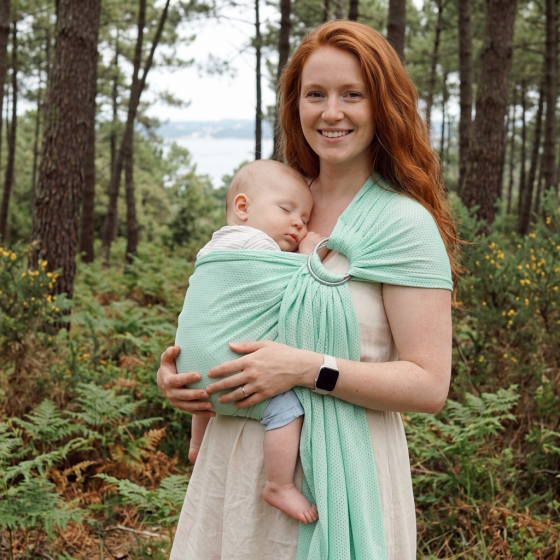 Naturioù R'Sling Green Pastel - Ring Sling en Mesh