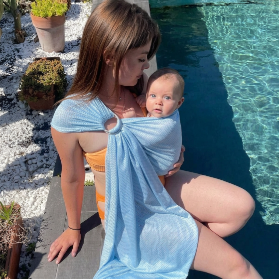 Naturioù R'Sling Blue Pastel - Ring Sling en Mesh