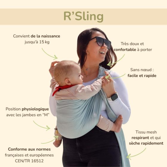 Naturioù R'sling Blue Turquoise - Ring Sling en Mesh