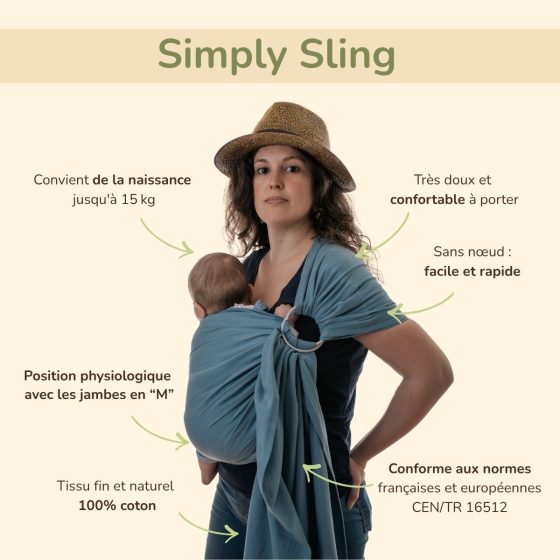 Naturioù Simply Sling Écru - écharpe de portage sans noeud