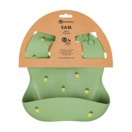 Petite&Mars - Take&Match - Bavoir avec récupérateur en silicone Petite & Mars