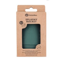 Petite&Mars - Splashy Rocket - Jouet de bain fusée en silicone, facile à nettoyer 6+ Petite & Mars