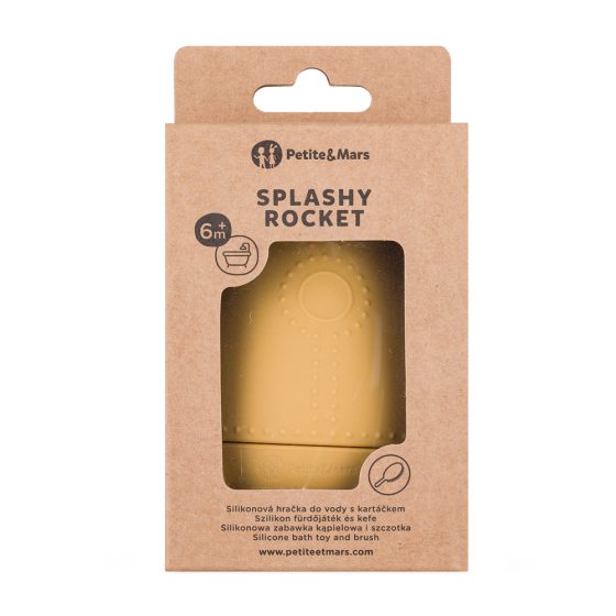 Petite&Mars - Splashy Rocket - Jouet de bain fusée en silicone, facile à nettoyer 6+ Petite & Mars