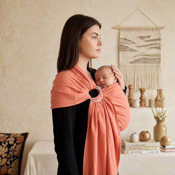 Naturioù Simply Sling Corail - écharpe de portage sans noeud