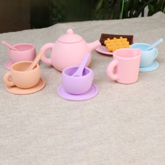 Petitkids Service à thé en silicone - Jeu d'imitation