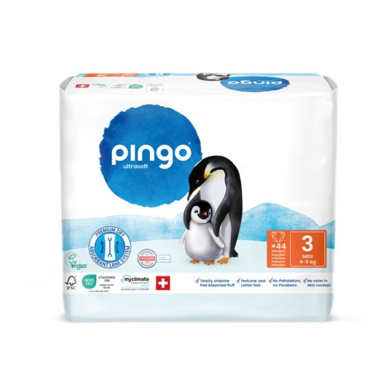 Pingo Pack 8x 44 Couches écologiques jetables Taille 3 Pingo