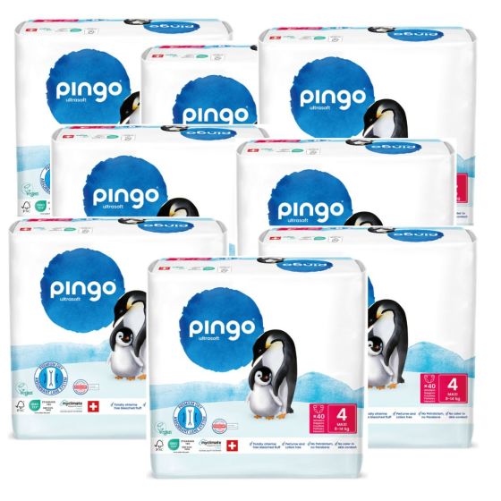 Pingo Pack 8x 40 Couches écologiques jetables Taille 4 Pingo