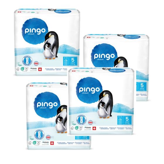 Pingo Pack 4x 36 Couches écologiques jetables Taille 5 Pingo