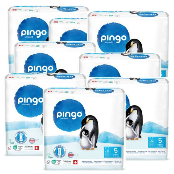Pingo Pack 8x 36 Couches écologiques jetables Taille 5 Pingo