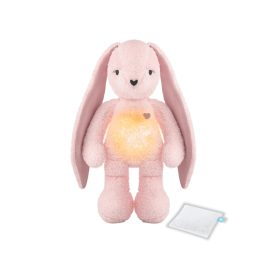 My Hummy Lapin - Peluche Sonore à Bruits Blancs et Veilleuse | Aide au Sommeil Bébé - Pink - 5 en 1 + bouillotte