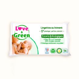 Love and Green lingettes 0% au liniment x 56 Love and Green