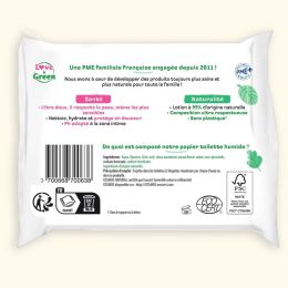 Love and Green lingettes toilettes 0% hypoallergéniques x55 Love and Green