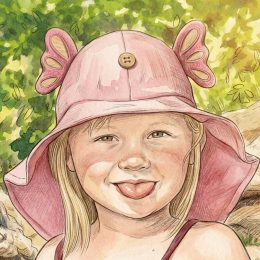 ManyMonths ECO Hempies Butterfly Summer Hat - Strawberry Milk