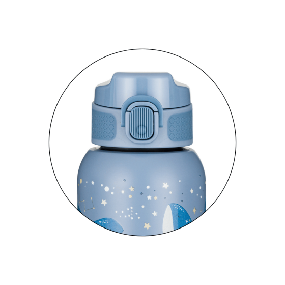 Stainless steel water bottle with straw 350 ml