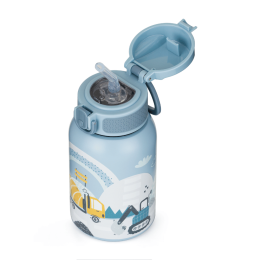 Petite&Mars - Gourde isotherme en acier inoxydable avec paille 350 ml