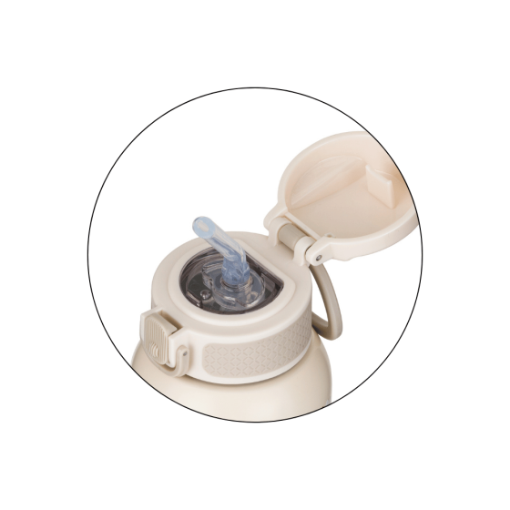 Petite&Mars - Gourde isotherme en acier inoxydable avec paille 350 ml