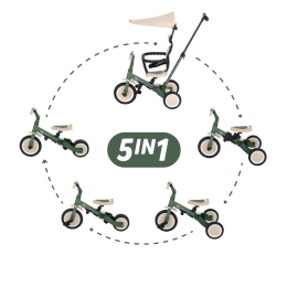 Petite&Mars - Turbo Plus - Tricycle Enfant Multifonctionnel 5en1 Petite & Mars
