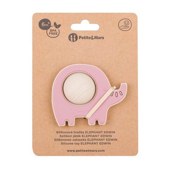 Petite&Mars - Edwin - Jouet de dentition pop up en silicone elephant 6m+