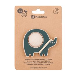 Petite&Mars - Edwin - Jouet de dentition pop up en silicone elephant 6m+ - Misty Green