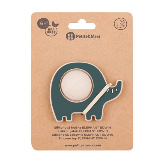 Petite&Mars - Silicone pop up teether Elephant Edwin 6m+