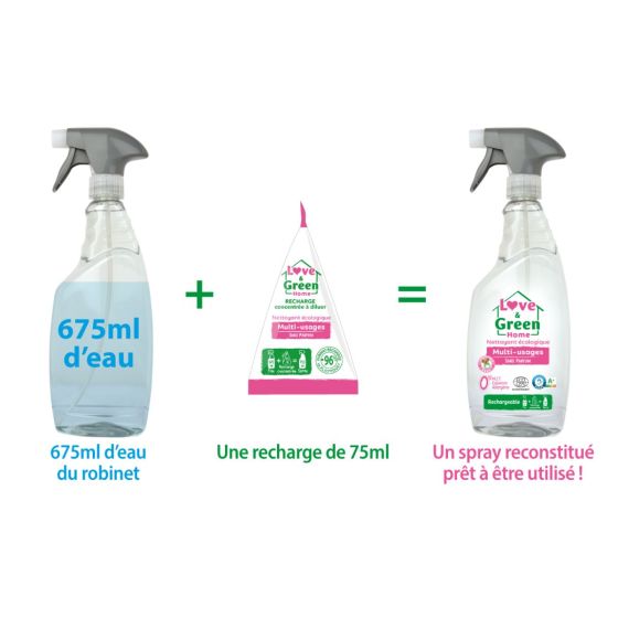 Love and Green Nettoyant écologique multi-usage sans Parfum - 750ml Love and Green