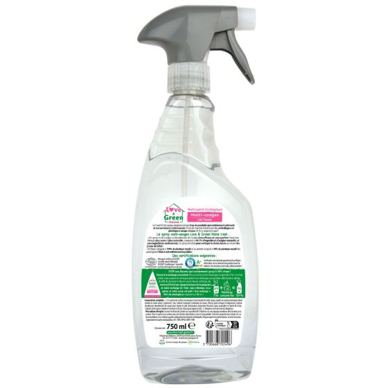 Love and Green Nettoyant écologique multi-usage sans Parfum - 750ml Love and Green